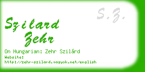 szilard zehr business card