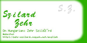 szilard zehr business card